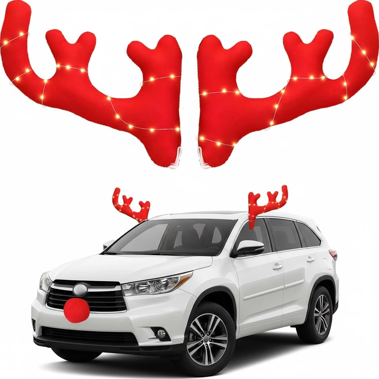 Car Accessories Xmas - Weihnachten Auto Rentier Geweih Auto Dekoration