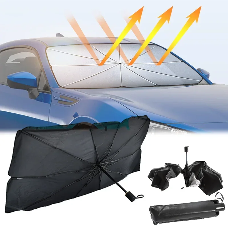 Windshield Sun Shade - Auto-Windschutzscheiben-Sonnenschutz, Faltbarer Regenschirm-Sonnenschutz/Abdeckung für die Meisten