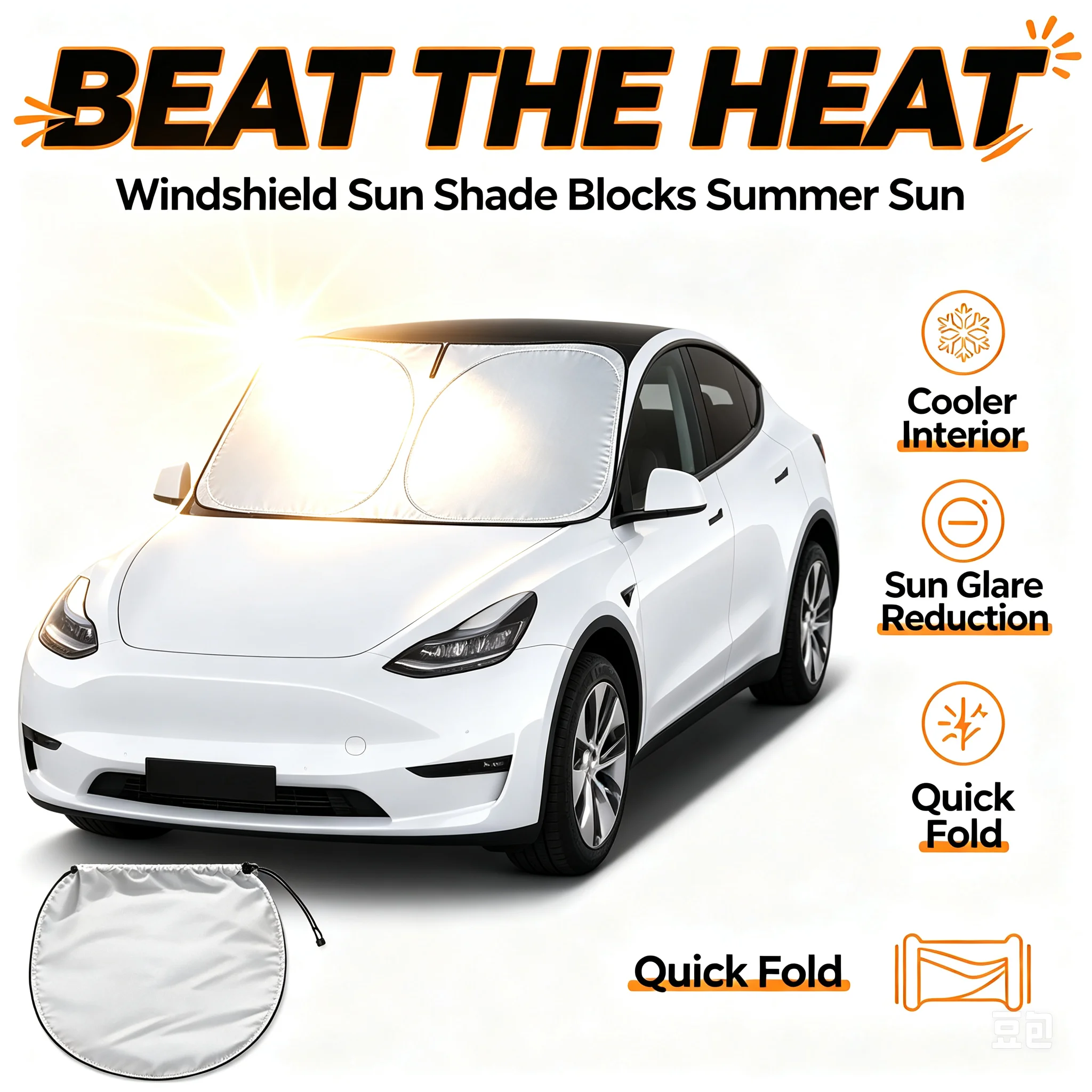 Windshield Sun Shade - Auto-Sonnenblende Windschutzscheiben-Sonnenschutz Wärmeisolierung Sommer-Kühlung Auto-Zubehör Physikalische